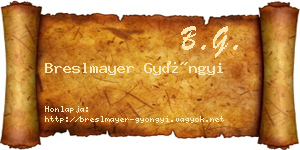 Breslmayer Gyöngyi névjegykártya